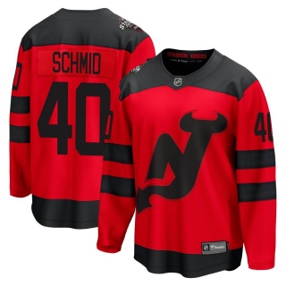 Men's Akira Schmid New Jersey Devils Fanatics Branded 2024 Stadium Series Jersey - Breakaway Red