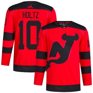 Men's Alexander Holtz New Jersey Devils Adidas 2024 Stadium Series Primegreen Jersey - Authentic Red