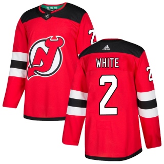 Men's Colton White New Jersey Devils Adidas Red Home Jersey - Authentic White