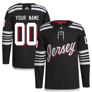 Men's Custom New Jersey Devils Adidas Custom 2021/22 Alternate Primegreen Pro Player Jersey - Authentic Black