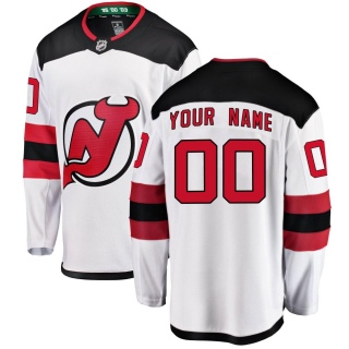 Men's Custom New Jersey Devils Fanatics Branded Custom Away Jersey - Breakaway White