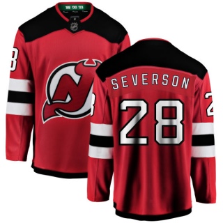 Men's Damon Severson New Jersey Devils Fanatics Branded Home Jersey - Breakaway Red