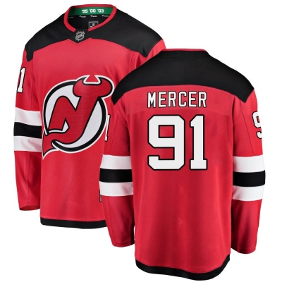 Men's Dawson Mercer New Jersey Devils Fanatics Branded Home Jersey - Breakaway Red