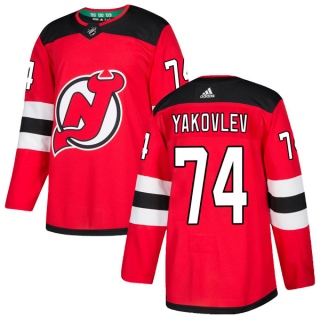 Men's Egor Yakovlev New Jersey Devils Adidas Home Jersey - Authentic Red