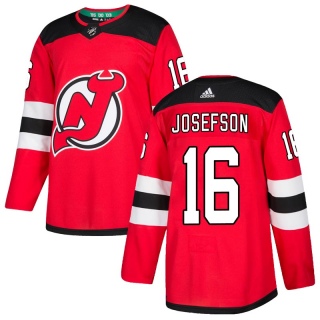 Men's Jacob Josefson New Jersey Devils Adidas Home Jersey - Authentic Red