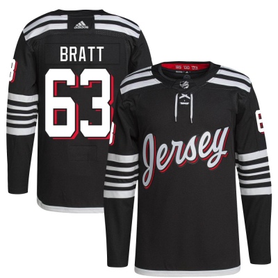 Men's Jesper Bratt New Jersey Devils Adidas 2021/22 Alternate Primegreen Pro Player Jersey - Authentic Black