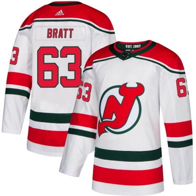 Men's Jesper Bratt New Jersey Devils Adidas Alternate Jersey - Authentic White