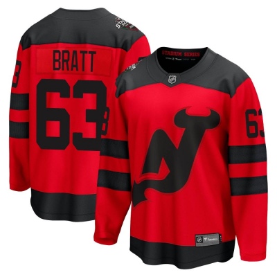 Men's Jesper Bratt New Jersey Devils Fanatics Branded 2024 Stadium Series Jersey - Breakaway Red