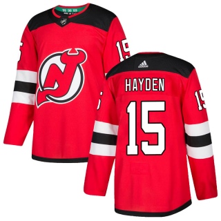 Men's John Hayden New Jersey Devils Adidas Home Jersey - Authentic Red