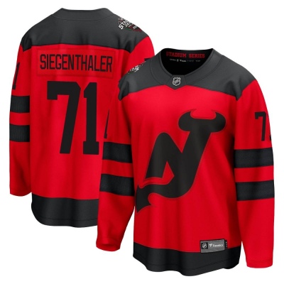 Men's Jonas Siegenthaler New Jersey Devils Fanatics Branded 2024 Stadium Series Jersey - Breakaway Red