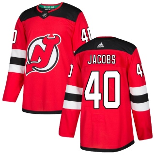 Men's Josh Jacobs New Jersey Devils Adidas Home Jersey - Authentic Red