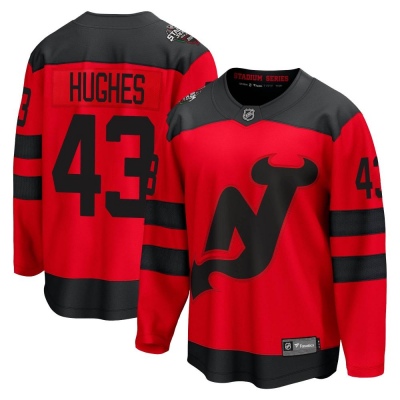 Men's Luke Hughes New Jersey Devils Fanatics Branded 2024 Stadium Series Jersey - Breakaway Red