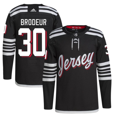 Men's Martin Brodeur New Jersey Devils Adidas 2021/22 Alternate Primegreen Pro Player Jersey - Authentic Black