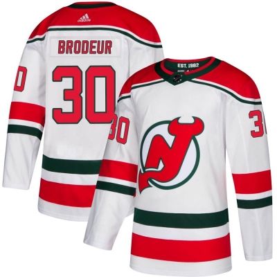 Men's Martin Brodeur New Jersey Devils Adidas Alternate Jersey - Authentic White