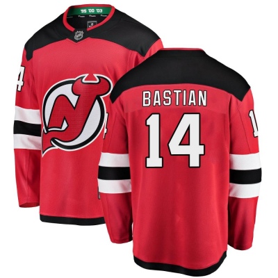 Men's Nathan Bastian New Jersey Devils Fanatics Branded Home Jersey - Breakaway Red