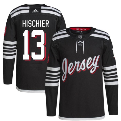 Men's Nico Hischier New Jersey Devils Adidas 2021/22 Alternate Primegreen Pro Player Jersey - Authentic Black