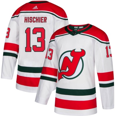 Men's Nico Hischier New Jersey Devils Adidas Alternate Jersey - Authentic White