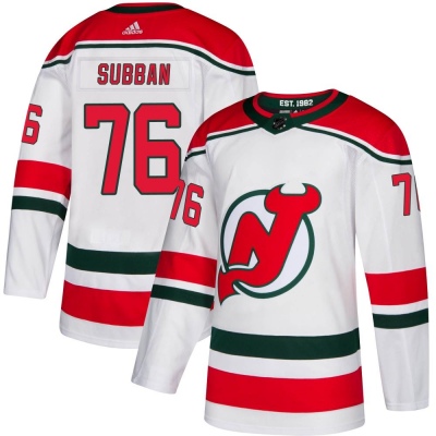 Men's P.K. Subban New Jersey Devils Adidas Alternate Jersey - Authentic White