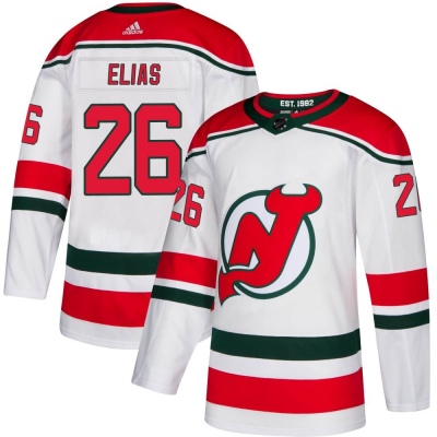 Men's Patrik Elias New Jersey Devils Adidas Alternate Jersey - Authentic White