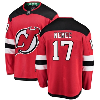 Men's Simon Nemec New Jersey Devils Fanatics Branded Home Jersey - Breakaway Red
