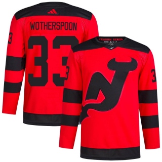Men's Tyler Wotherspoon New Jersey Devils Adidas 2024 Stadium Series Primegreen Jersey - Authentic Red
