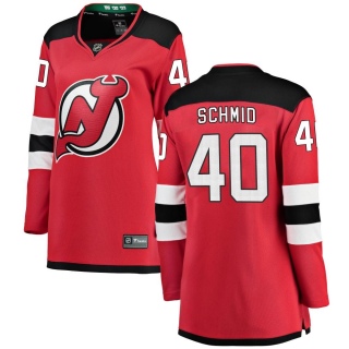 Women's Akira Schmid New Jersey Devils Fanatics Branded Home Jersey - Breakaway Red