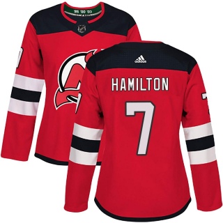 Women's Dougie Hamilton New Jersey Devils Adidas Home Jersey - Authentic Red