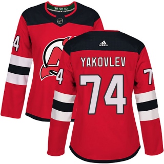 Women's Egor Yakovlev New Jersey Devils Adidas Home Jersey - Authentic Red