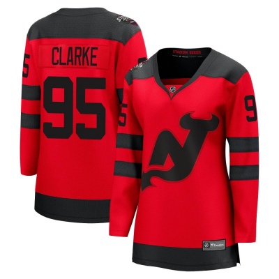 Women's Graeme Clarke New Jersey Devils Fanatics Branded 2024 Stadium Series Jersey - Breakaway Red
