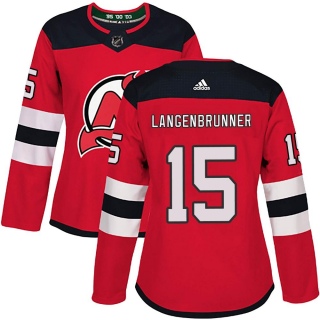 Women's Jamie Langenbrunner New Jersey Devils Adidas Home Jersey - Authentic Red