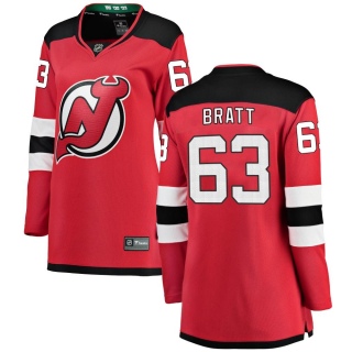 Women's Jesper Bratt New Jersey Devils Fanatics Branded Home Jersey - Breakaway Red