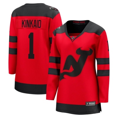 Women's Keith Kinkaid New Jersey Devils Fanatics Branded 2024 Stadium Series Jersey - Breakaway Red