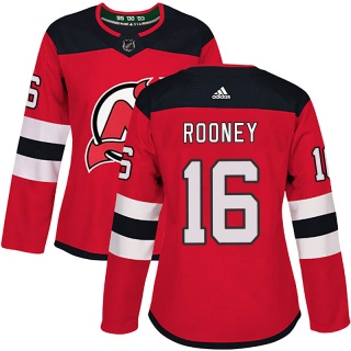 Women's Kevin Rooney New Jersey Devils Adidas Home Jersey - Authentic Red