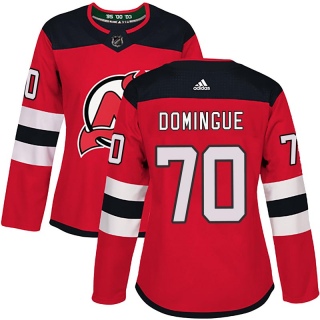 Women's Louis Domingue New Jersey Devils Adidas Home Jersey - Authentic Red