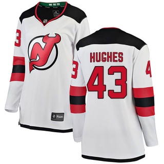 Women's Luke Hughes New Jersey Devils Fanatics Branded Away Jersey - Breakaway White