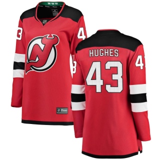 Women's Luke Hughes New Jersey Devils Fanatics Branded Home Jersey - Breakaway Red