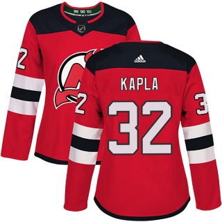 Women's Michael Kapla New Jersey Devils Adidas Home Jersey - Authentic Red