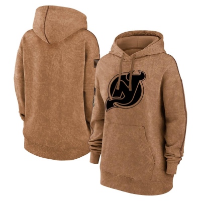 Women's New Jersey Devils 2023 Salute to Service Pullover Hoodie - Brown