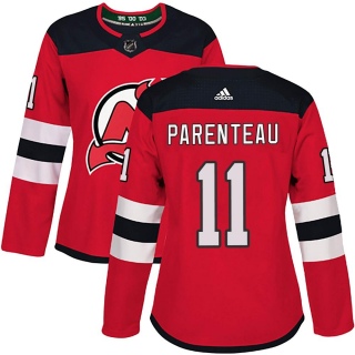 Women's P. A. Parenteau New Jersey Devils Adidas Home Jersey - Authentic Red