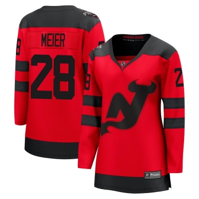 Women's Timo Meier New Jersey Devils Fanatics Branded 2024 Stadium Series Jersey - Breakaway Red