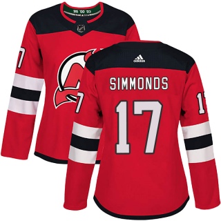 Women's Wayne Simmonds New Jersey Devils Adidas Home Jersey - Authentic Red