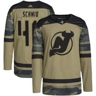 Youth Akira Schmid New Jersey Devils Adidas Military Appreciation Practice Jersey - Authentic Camo
