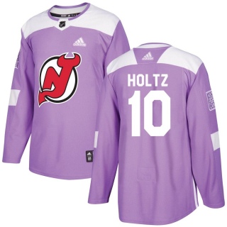 Youth Alexander Holtz New Jersey Devils Adidas Fights Cancer Practice Jersey - Authentic Purple