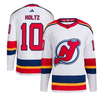 Youth Alexander Holtz New Jersey Devils Adidas Reverse Retro 2.0 Jersey - Authentic White