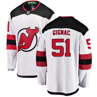 Youth Brandon Gignac New Jersey Devils Fanatics Branded Away Jersey - Breakaway White