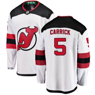 Youth Connor Carrick New Jersey Devils Fanatics Branded Away Jersey - Breakaway White