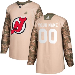 Youth Custom New Jersey Devils Adidas Custom Veterans Day Practice Jersey - Authentic Camo