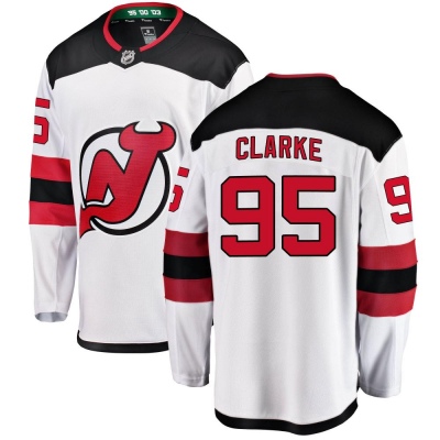 Youth Graeme Clarke New Jersey Devils Fanatics Branded Away Jersey - Breakaway White
