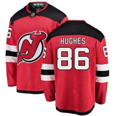 Youth Jack Hughes New Jersey Devils Fanatics Branded Home Jersey - Breakaway Red