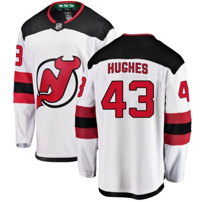 Youth Luke Hughes New Jersey Devils Fanatics Branded Away Jersey - Breakaway White